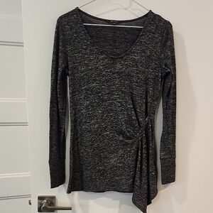 P2P 17.5" RW&CO. Charcoal Long Sleeve Top with Side Tie